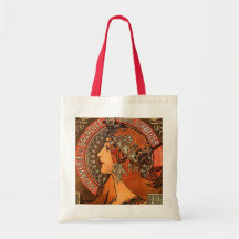Vintage Savonnerie de Bagnolet por Alfons Mucha Bolsa