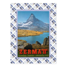 Vintage Zermatt Railway suíço Cartões Postais