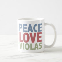 Violas do amor da paz canecas