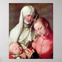 Virgin e criança com o St Anne por Albrecht Durer Impressão