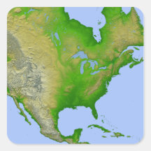 Vista topográfica de America do Norte Adesivos