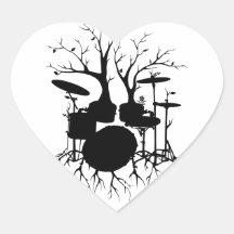 Vive a batida ao ritmo do cilindro do ~ da criação adesivo de coração