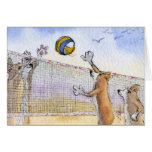 Voleibol de praia do cão do Corgi Cartão