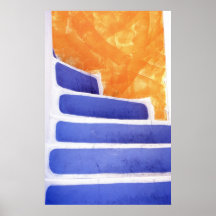 Vôo de escadas colorido, ilhas gregas poster