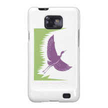 Voo do guindaste da garça-real retro capas para galaxy s2