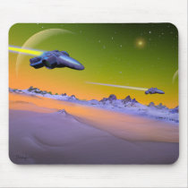 Vôos de Cyberian - mousepad retro da ficção cientí tapetes para ratos