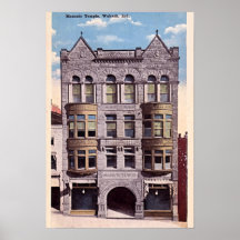 Wabash, templo maçónico de Indiana Posters