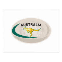 Wallaby do canguru de Austrália da bola de rugby Cartoes Postais