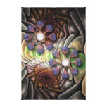 Wallart abstrato artístico com flores da fantasia impressão de canvas esticadas