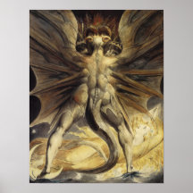 William Blake - o grande dragão vermelho e a mulhe Posters