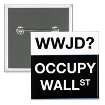 WWJD? Ocupe o botão quadrado de Wall Street Boton