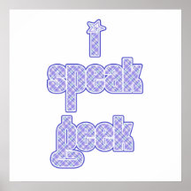 Xadrez azul eu falo o geek posters