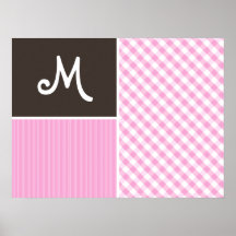 Xadrez cor-de-rosa; Checkered Impressão