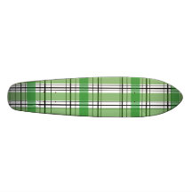 Xadrez verde e branca retro skate personalizado