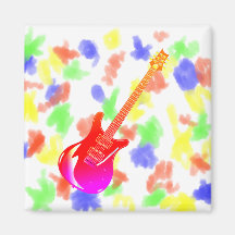 Yel gráfico da guitarra rosa vermelha imãs