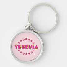 Yesenia no rosa de Flores Chaveiro