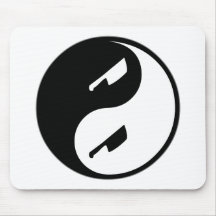 Yin Yang que corta a carne Mouse Pad