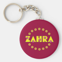 Zahra no amarelo de Flores Chaveiro