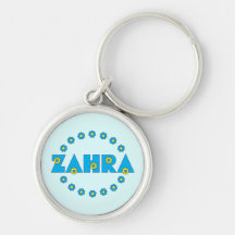 Zahra no azul de Flores Chaveiro