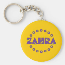 Zahra no roxo de Flores Chaveiro