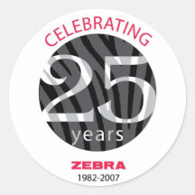 Zebra25thLogo_brand Adesivo Em Formato Redondo