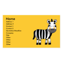 zebra bonito cartão de visita