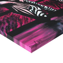 Zebra rosa impressão de canvas envolvida
