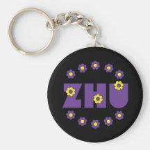 Zhu no roxo de Flores Chaveiros