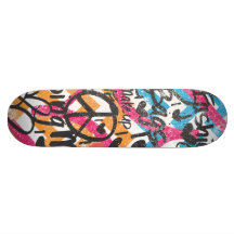 Ziguezague Aqua-Alaranjado Skate Personalizado