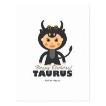 Zodíaco do Taurus para miúdos Cartões Postais