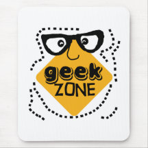 Zona de advertência amarela do geek mousepads