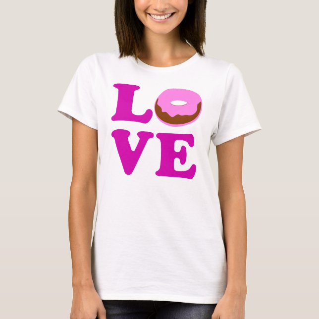 ღ ت ♥ Rosquinha de amor T-Shirt com pescoço de gal (Frente)