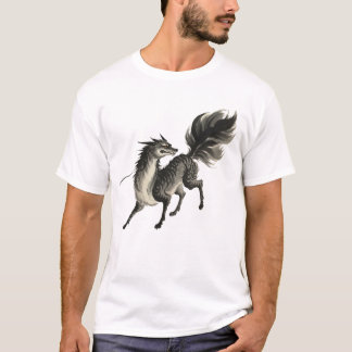 「神犬」Japanese style ink painting T-shirt