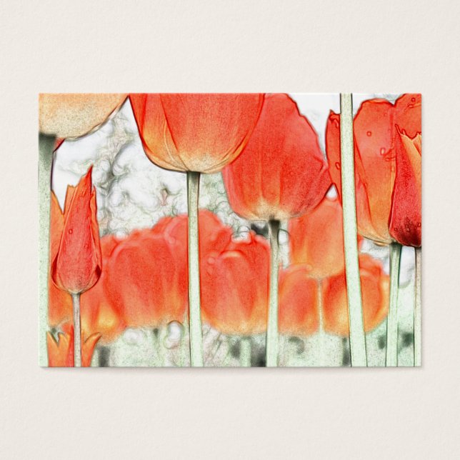 郁 金 香. Flor de tulipa vermelha no estilo artístico (Frente)