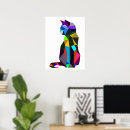 Pesquisar por gato geométrico artes pósteres Gatinho