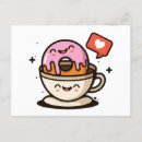 Pesquisar por café do kawaii cartoes postais Amor