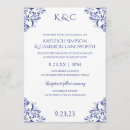 Pesquisar por damasco azul casamento convites Elegante