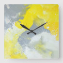 Pesquisar por cinza e amarelo relogios de parede Arte