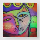 Pesquisar por pintura do gato relogios de parede Gatos