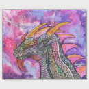 Pesquisar por arte do dragão papel de presente Aquarela