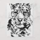 Pesquisar por leopardo branco cartoes postais Preto