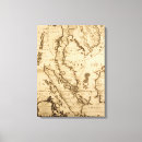 Pesquisar por mapa antigo impressão de canvas Ásia