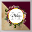 Pesquisar por monograma floral pósteres Ouro