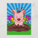 Pesquisar por porco na lama cartoes postais Rosa