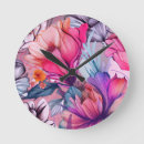 Pesquisar por borboleta cor rosa de relogios de parede Floral