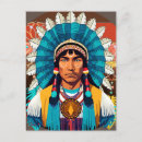 Pesquisar por cartão do nativo americano cartoes postais Chefe