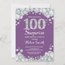 Pesquisar por prata roxo aniversário convites Aniversário de 100 anos