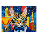 Pesquisar por gatos na noite artes pósteres Felino