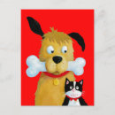 Pesquisar por cão e gato cartoes postais Para crianças