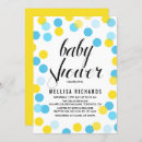 Pesquisar por bolinhas amarelas convites Chá de fraldas